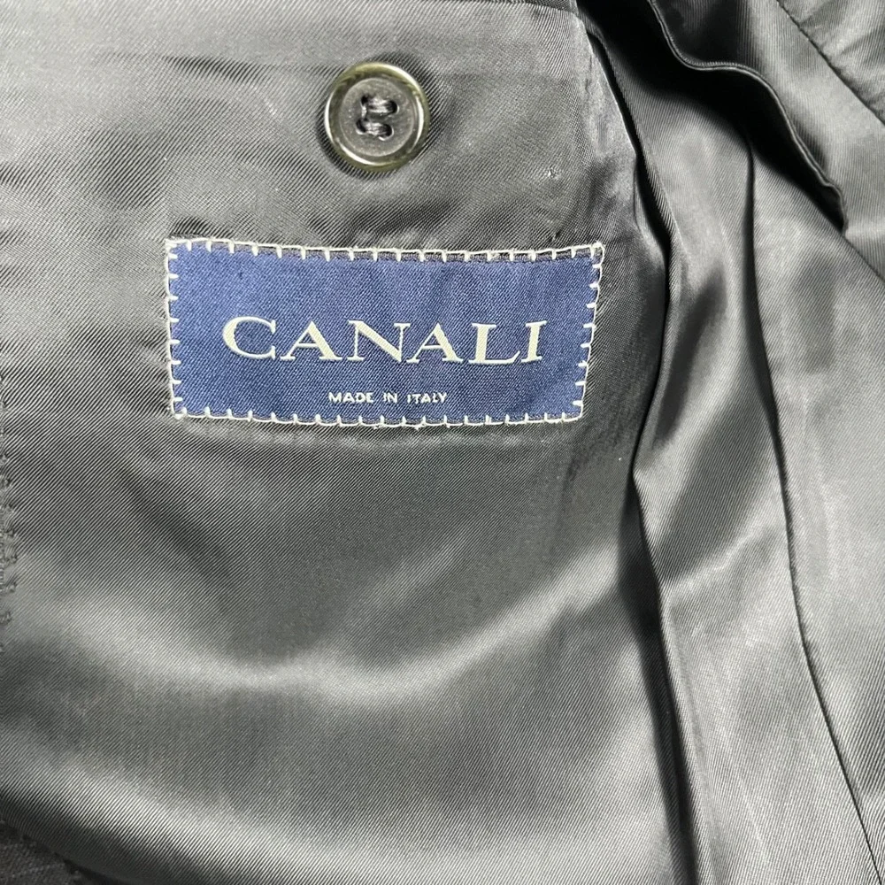 Canali Blazer Men 40R Grey Blue Super‎ 120s Wool 3-Button Sport Coat Italy